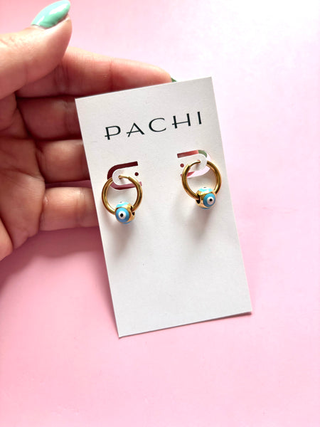 Evil eye hoops