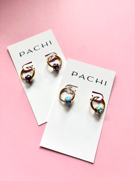 Evil eye hoops