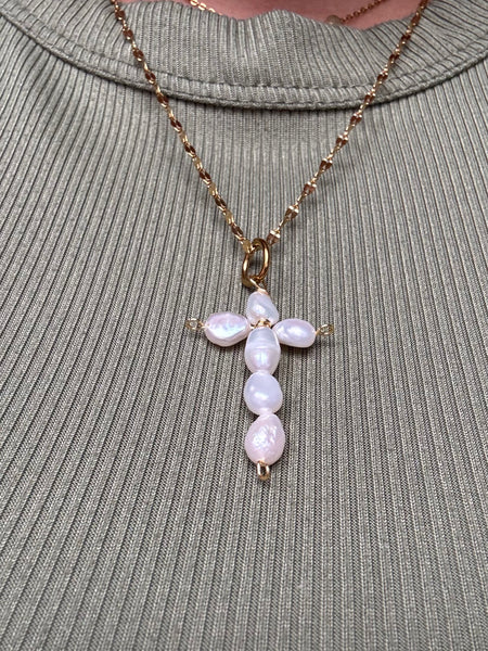 Handmade pearl cross