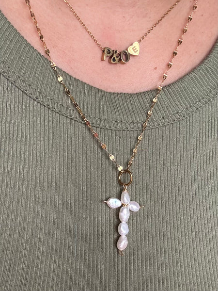 Handmade pearl cross