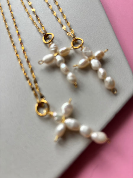 Handmade pearl cross